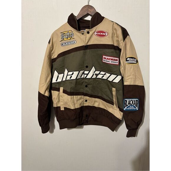 Elfric Eden Blackair Global Spread Varsity Racing Jacket Mens US Size Medium - Picture 1 of 5